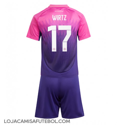 Camisa de Futebol Alemanha Florian Wirtz #17 Equipamento Secundário Infantil Europeu 2024 Manga Curta (+ Calças curtas)